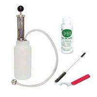 Bev Rite clear one quart beer line cleaning kit with metal pump