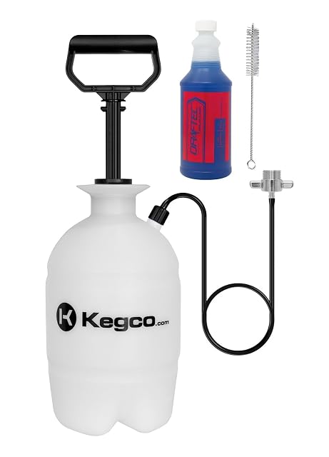 Draftec white hand pump pressurized beer line cleaning keg with cleaner