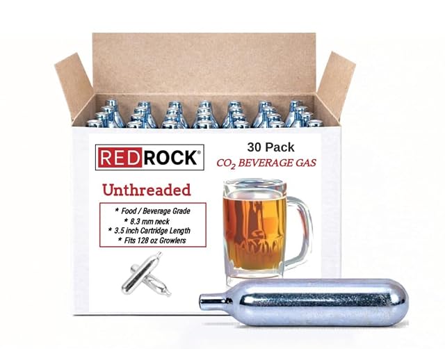 RedRock unthreaded 16 gram food grade CO2 cartridges, thirty pack