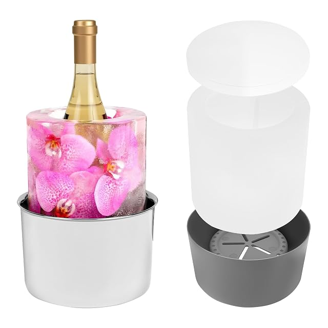 bigjvbfv flower design ice mold champagne bucket with stainless steel shell