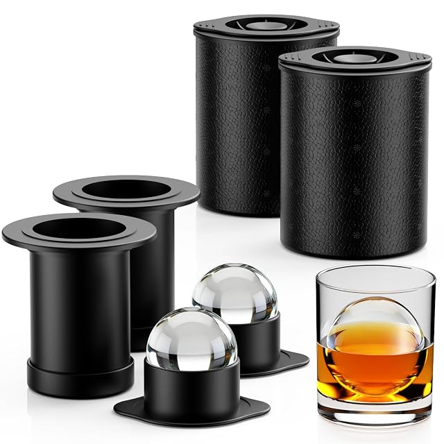 FDDAI clear ice ball maker with a 2.5 inch crystal clear ice sphere