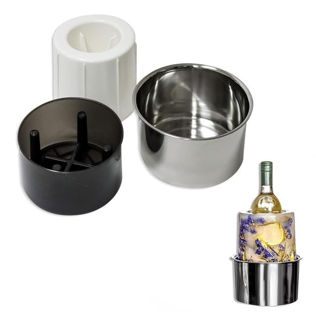 Trademark Innovations flower ice mold wine chiller with stainless steel shell