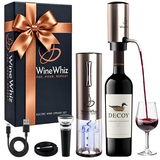 WineWhiz four-in-one electric wine opener and aerator set with accessories