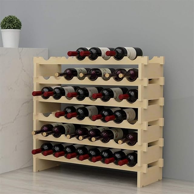 sogesfurniture wooden wine rack, 48 bottles