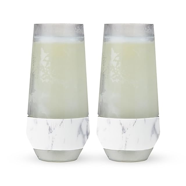 Host Freeze marble insulated stemless champagne glasses, set of two