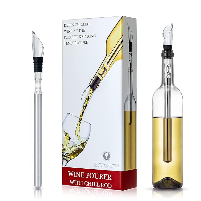 YouYah stainless steel wine chiller stick with aerator and pourer