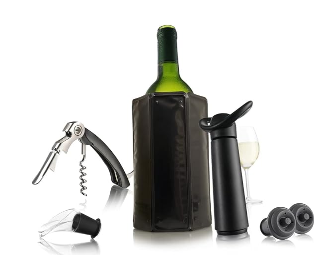 Vacu Vin wine essentials kit with pump, stoppers, cooler, server and corkscrew