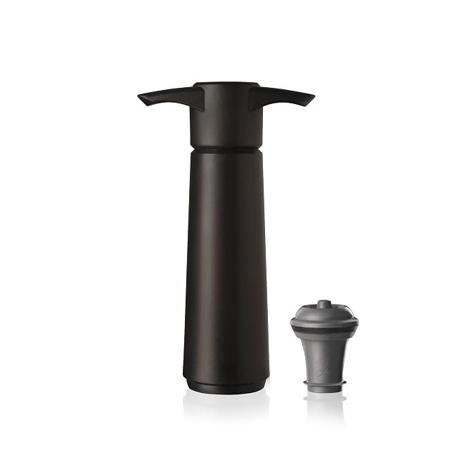 Vacu Vin Original wine pump in black with one vacuum stopper
