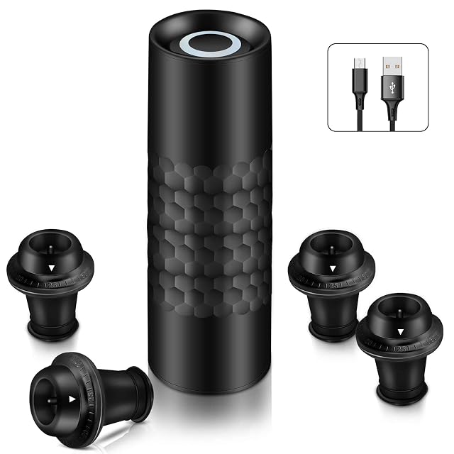 WIWONEY electric wine pump set with four vacuum stoppers
