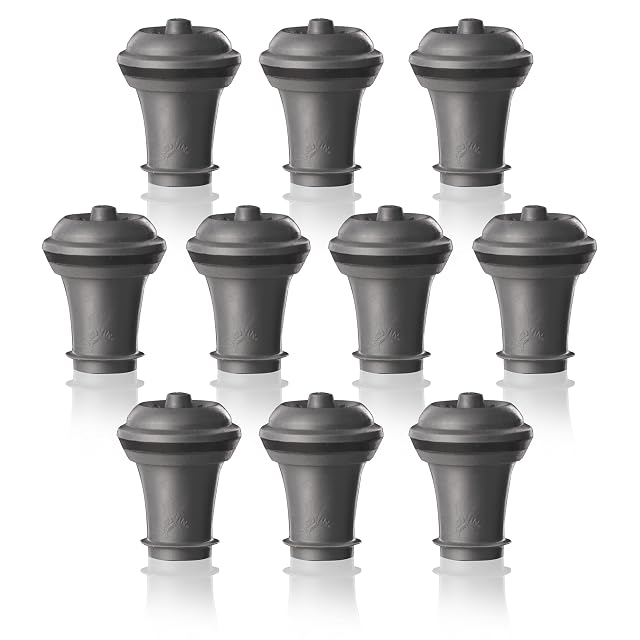 Vacu Vin vacuum wine bottle stoppers, ten pack in grey