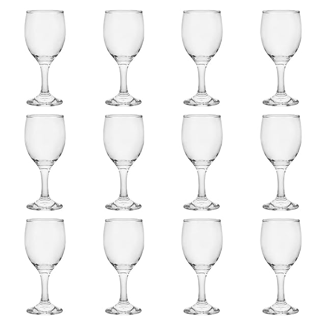BTGLLAS set of twelve small clear lead-free wine glasses