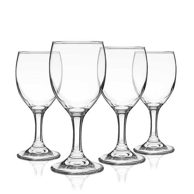 TRUE Vino small stemmed clear wine tasting glasses, set of four