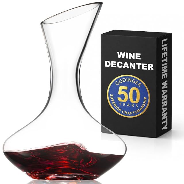 Godinger hand blown glass wine decanter carafe